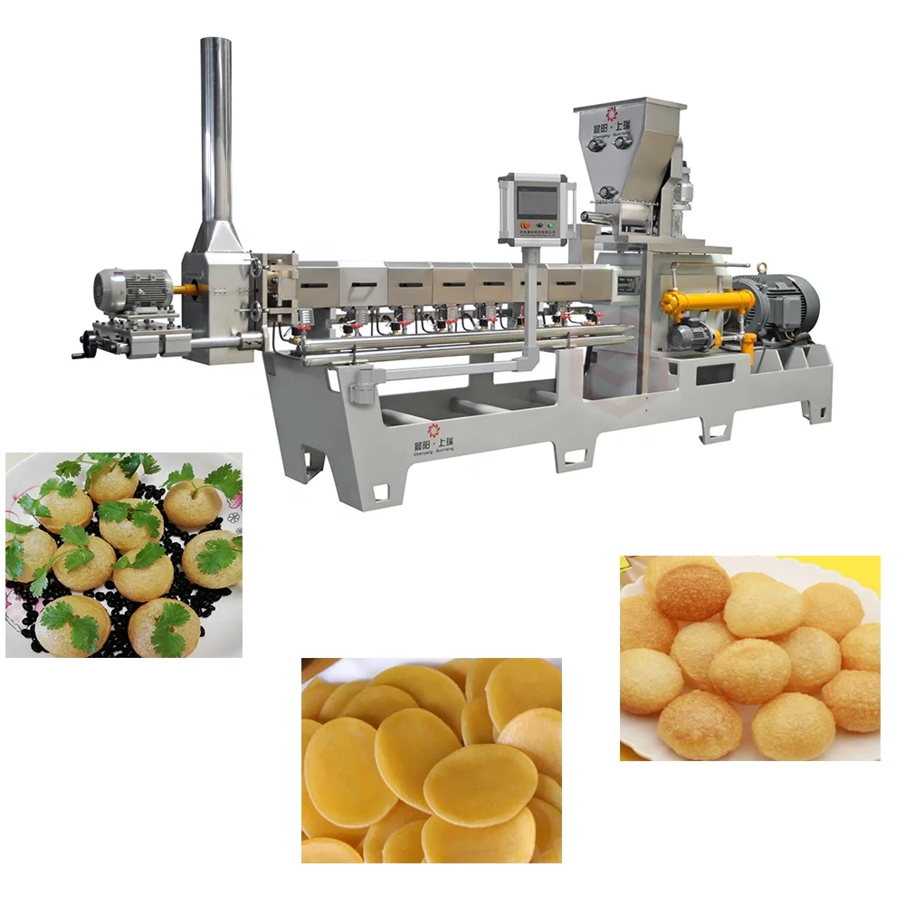100-200KG Fried Bugle Production Line Doritos Corn Chips Snack Pani Puri Snack Food Making Machine Equipment Twin Screw Extruder