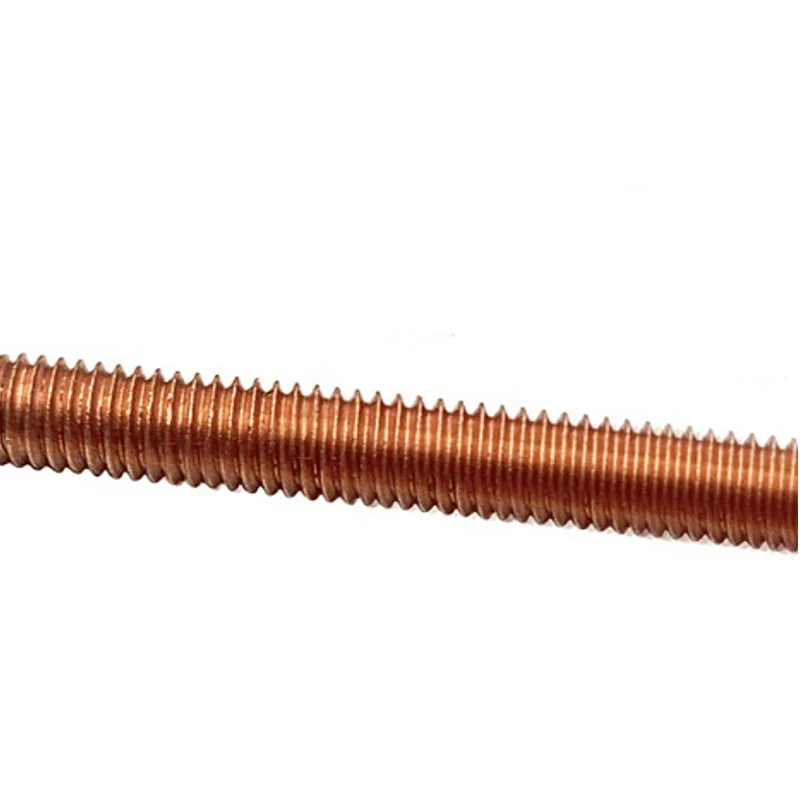 Full Thread Double Headed Purple Copper Threaded Screw/red Copper Copper Threaded Rod/T2 Purple Copper Threaded Rod M6M8M10M12