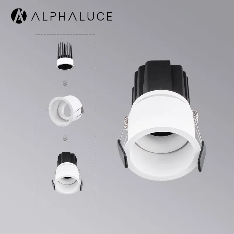 Alphaluce Adjust Cob Led Bulb Antiglare for Mr16 Downlight Holder Gu10 Cover Aluminum