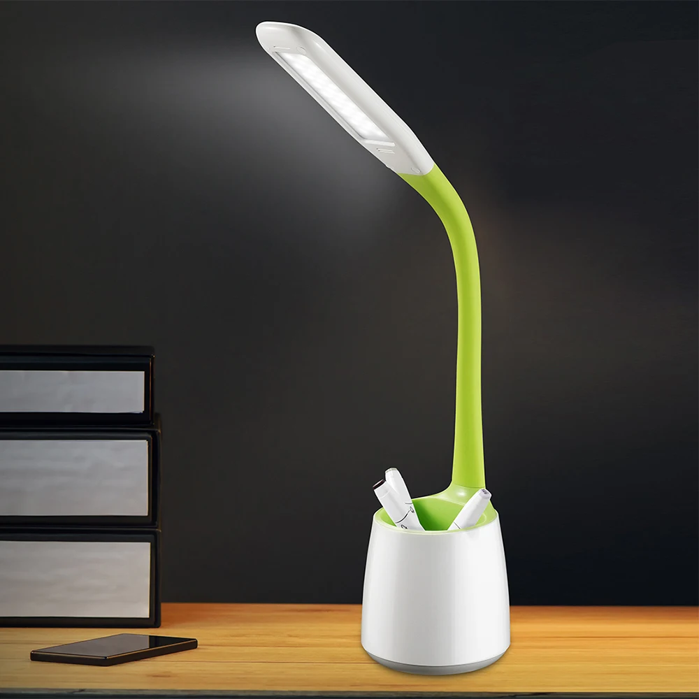 Desk Organizer LED Lamp Table Reading Lamp with Penholder for Student Home Goods Office Light