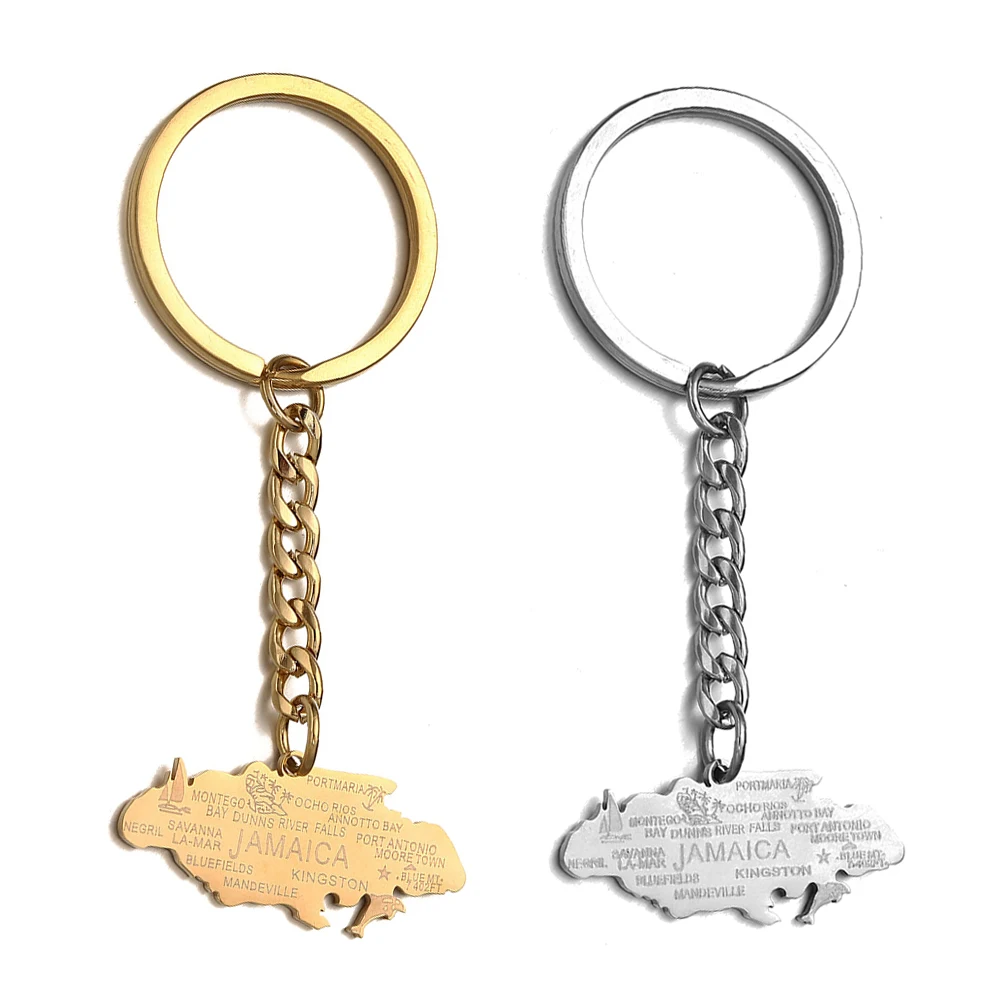 Металлический брелок с флагом Ямайки