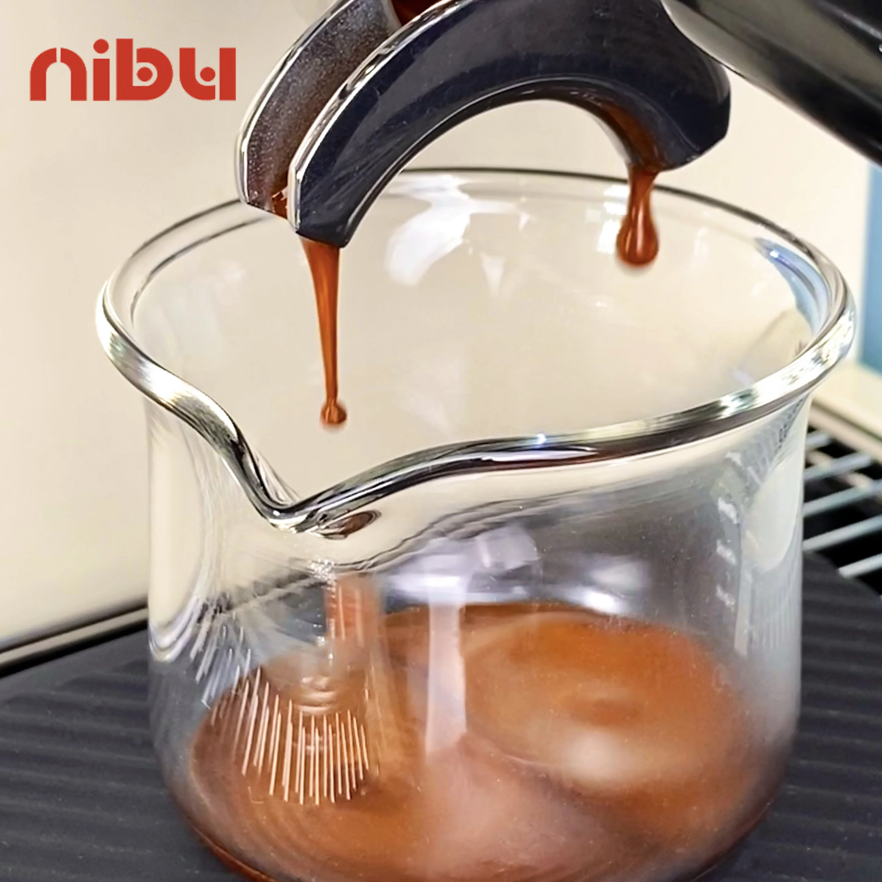 Nibu High Borosilicate Glass Espresso Shot Glass Measure Cup Milk Coffee Measuring Cup