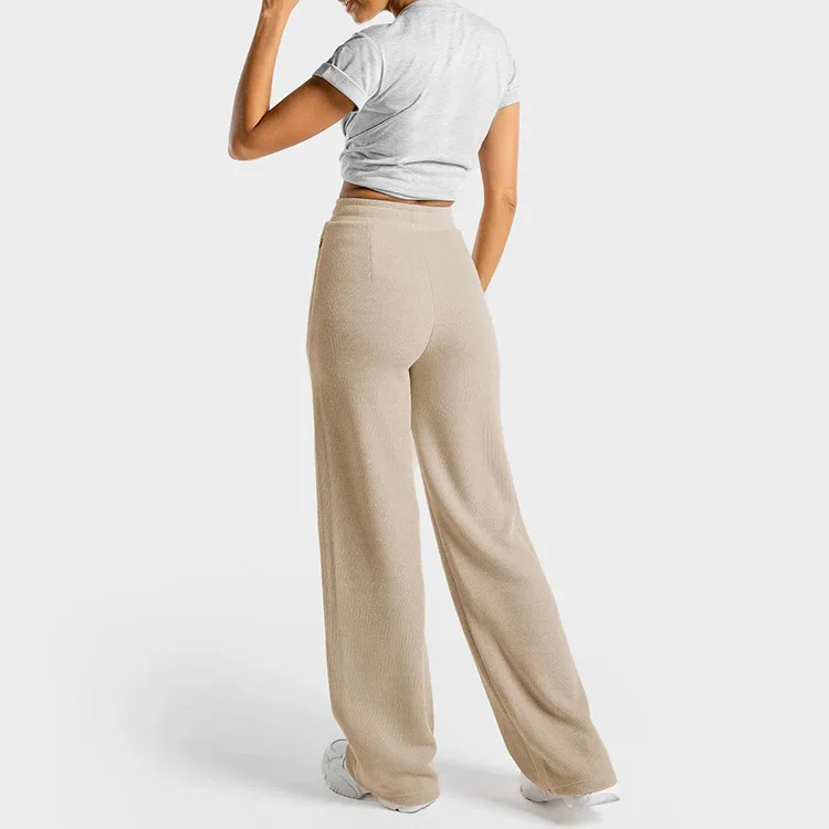 Female Wholesale Winter Fashionable New Custom Casual Track Sports Fitness Wide Woman Long Pants With Pockets