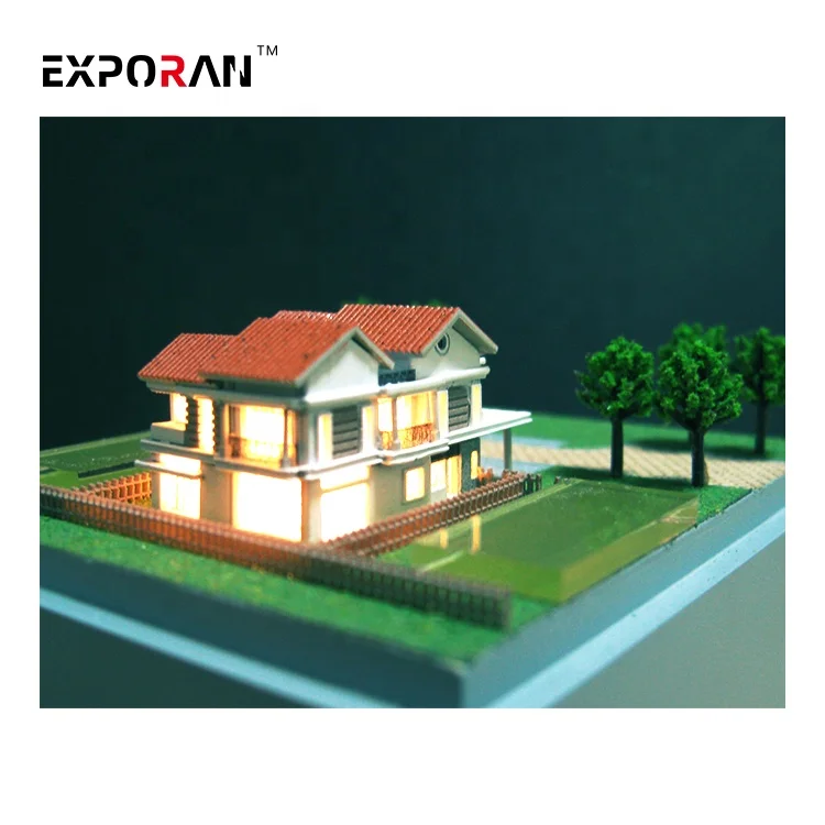 Customized scale villa house beautiful house model with model car , architectural 3d maquette