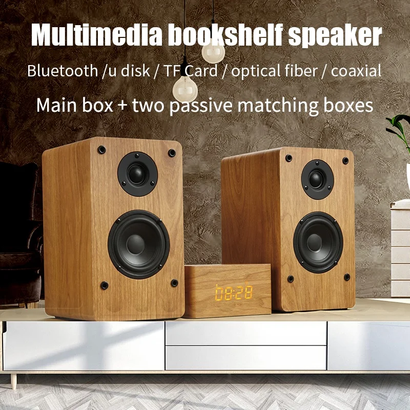 Wooden TV SoundBar Bluetooth Speaker Home Theater System 3D Surround Sound Bar Subwoofer Audio Remote Control Wall Mountable