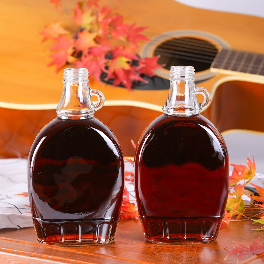 Spot wholesale 250 ml 375 ml 500 ml maple syrup glass bottle
