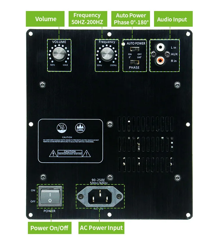 OEM высокой мощности 200W * 1CH AC 90-250V активный сабвуфер подойдет как для повседневной носки так Плата усилителя стабильным при 4 Ом