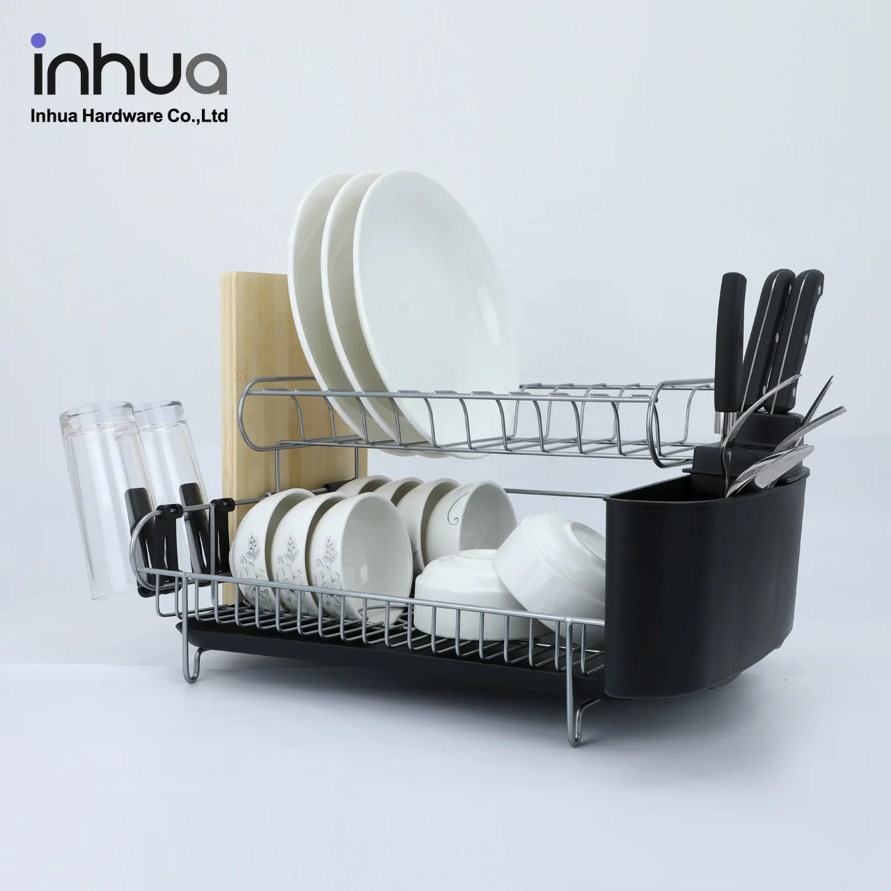 Двухслойная стойка для посуды с нанопокрытием, многофункциональная сушилка для посуды и сушки посуды
