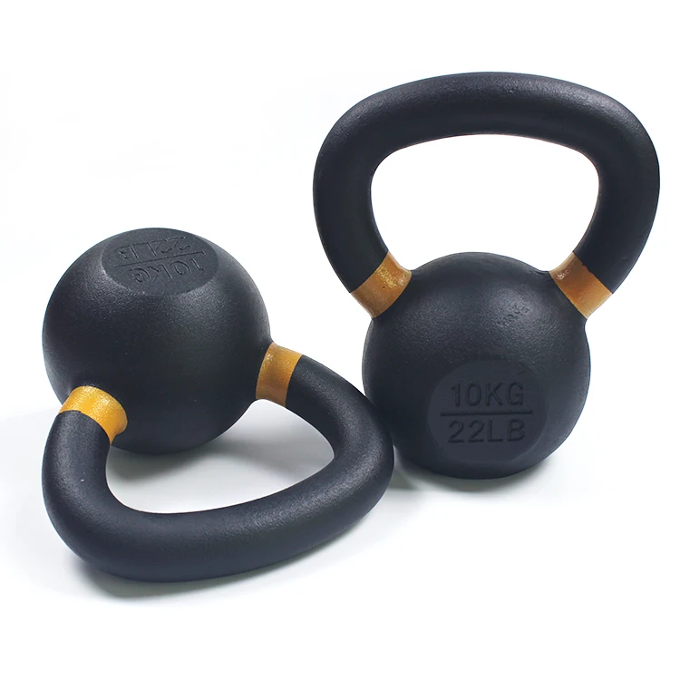 Powder Coated Cast Iron Competition Kettlebell With Wide Handles And Flat Bottoms