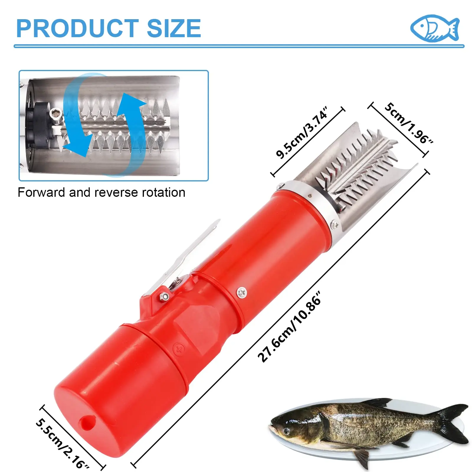 Hand Fish Scaler Battery for 12v Portable Mini Small Cordless Electric Battery Operated Wireless Fish Scaler 18650 NCM 12 Months