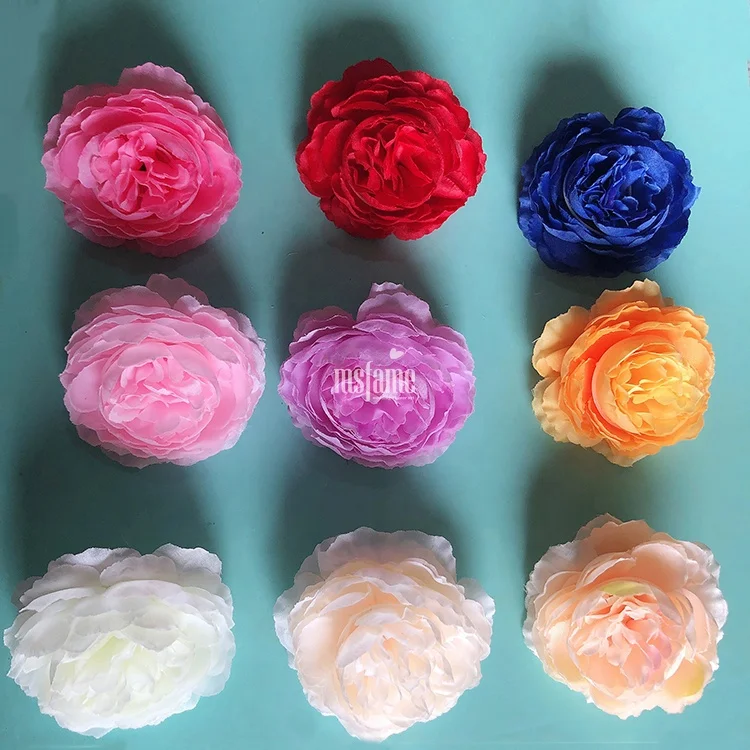 MSFAME cheap price factory wholesale flowers silk peony heads artificial flower head