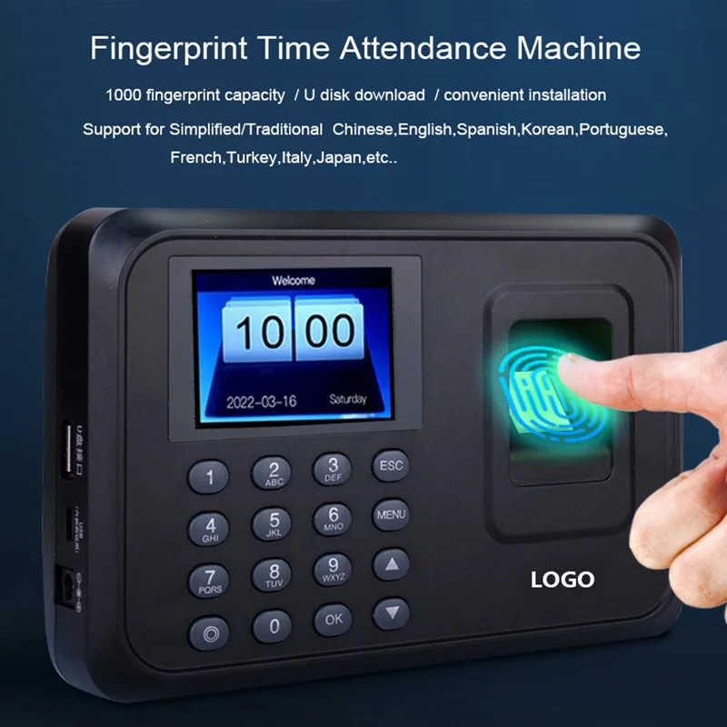 Cheap price USB Flash Drive Download Data Standalone Biometric Fingerprint Time Clock Attendance Machine