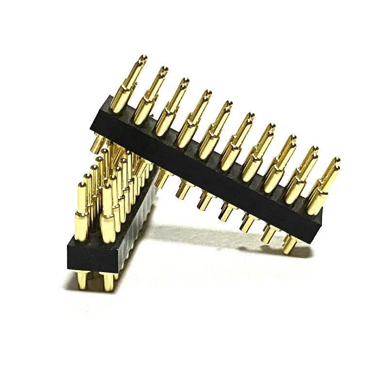 LCD 2Row 20 Pins High-precision Brass Alloy C3604  With JNickel and Gold Electroplating Pogo Testing Probes for Medical Devices