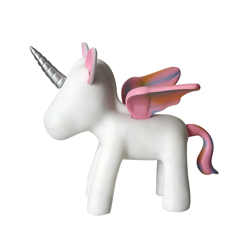 Custom Resin Art Unicorn With Transparent Colorful Wings Handmade Resin Crafts Art Collection Unicorn