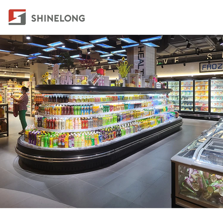 Полувертикальная круглая островная холодильная камера холодильник Многоэтажный дисплей вертикальная Холодильная витрина