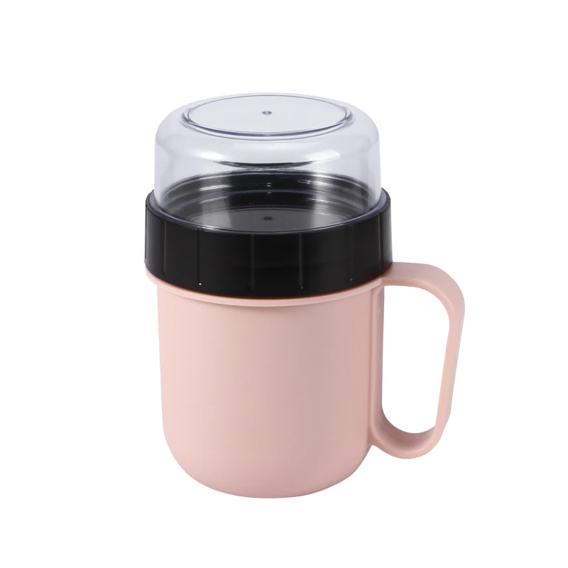 Wheat straw Lunch box Soup cup 750ML round can microwave sealed leakproof plastic soup pot breakfast cup porridge box