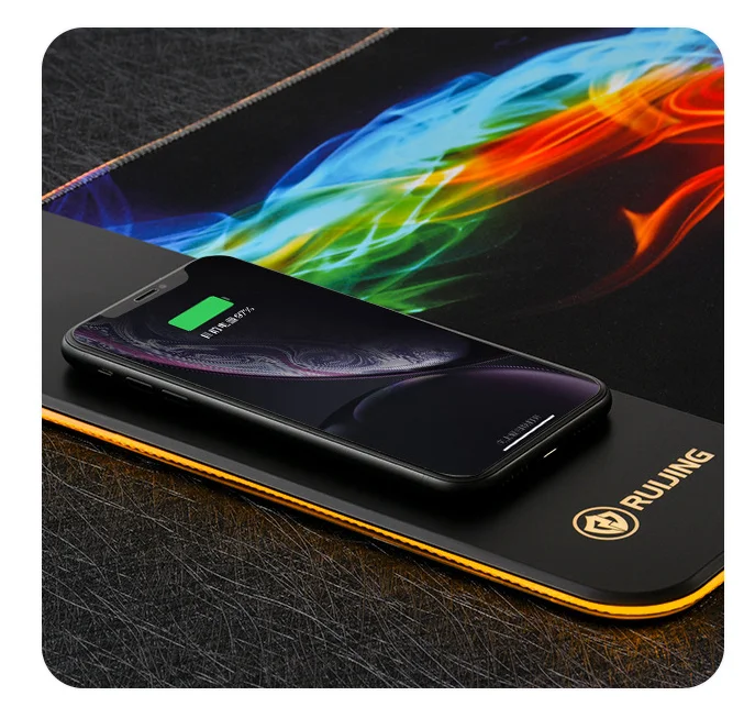 Oem RGB mouse pad Waterproof Material Anti-Slip Rubber Base Light-emitting Gaming Mat Deskpad  Heated Mouse Pad