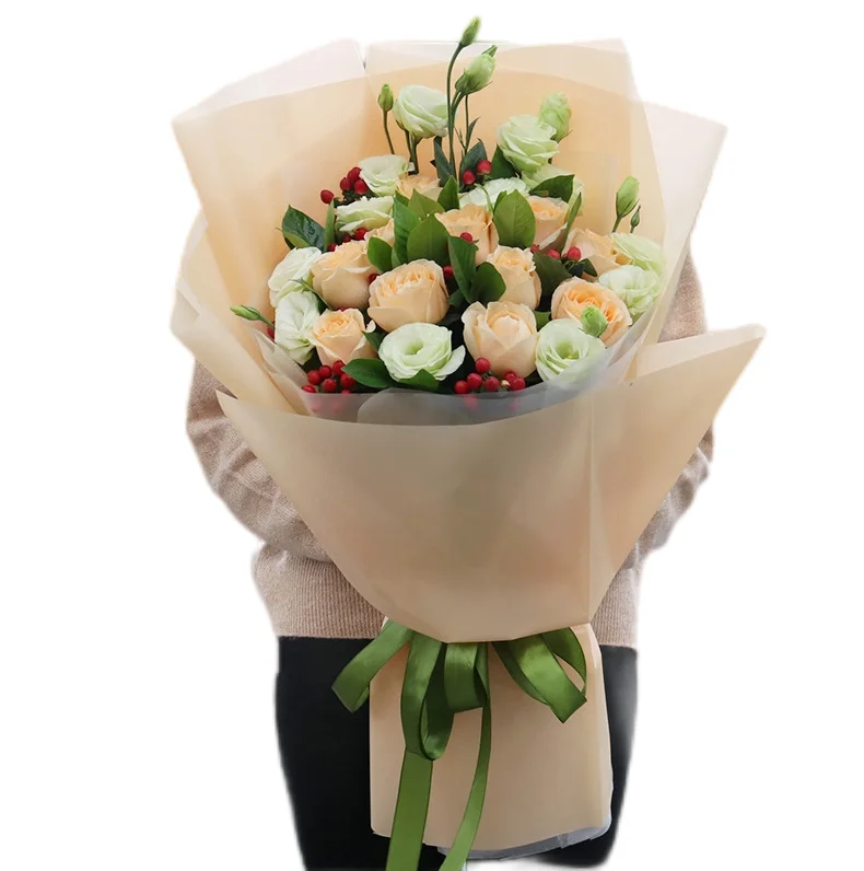LONGSUN HOT SALE New Design Floral Bouquet Packaging Korean Style Flower Wrapping Matte Waterproof Flower Paper