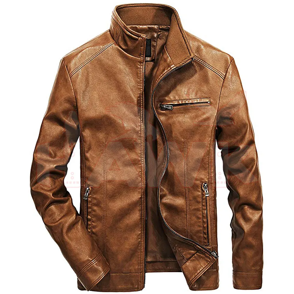 Genuine Leather Fashion Jacket For Men Windproof Sheepskin Leather Jacket For Men