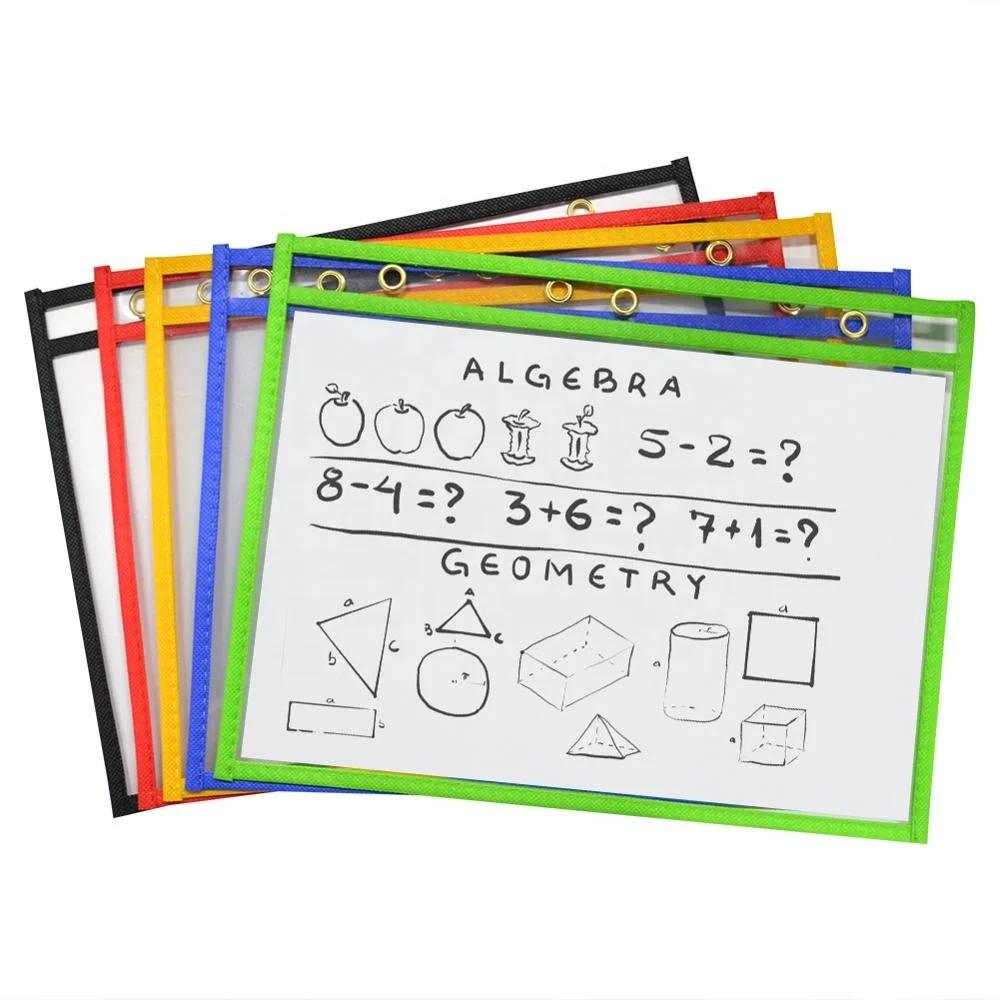 A4 Dry Erase File Folder open on the side  5pcs one set  Pocket Charts
