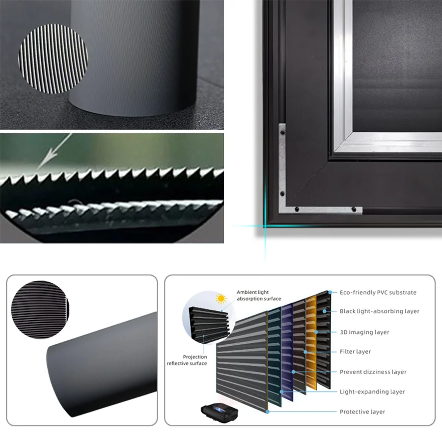 Best Selling 120 Inch 16:9 4K UST ALR Fixed Frame Projection Screen HD Home Theater Ultra Short Throw Projection Screen