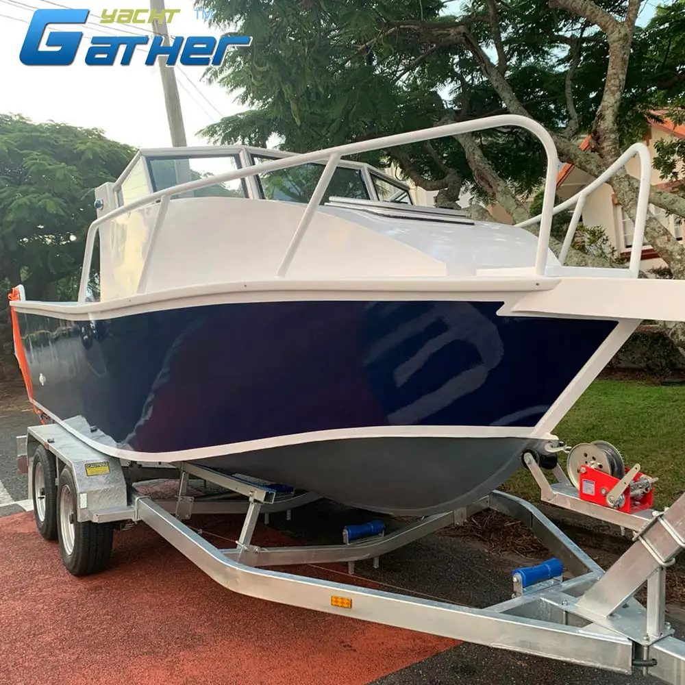 Gather Yacht New 19ft Hot Selling High Quality All Welded Aluminum Boat Fishing Boat With Hardtop Cabin And Windshield For Sale