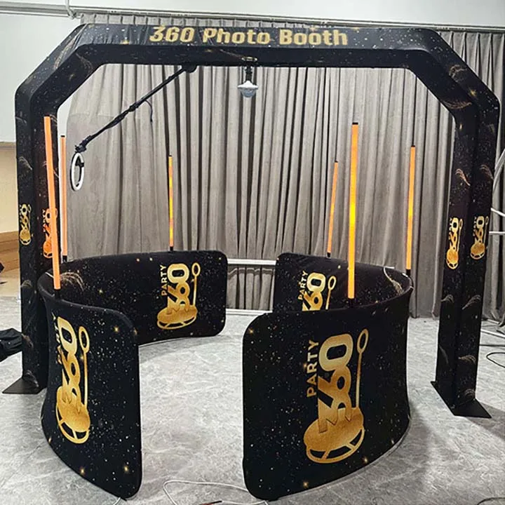 2024 Fashion Popular Overhead 360 Photo Booth Rotating Machine Scene Pl With Fill Light Lamp Manual 360 Photo Booth Magnet Top