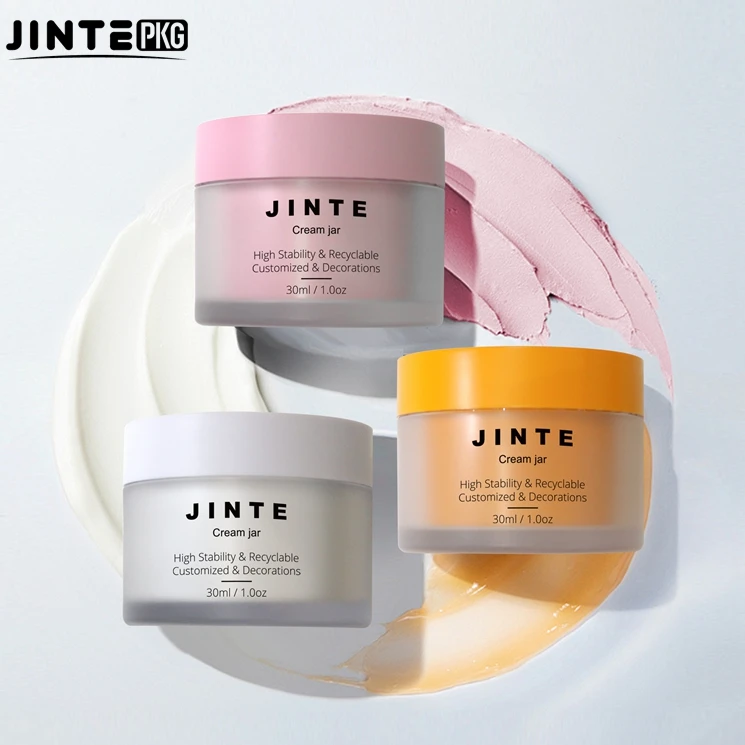 Empty Custom Plastic PET Cosmetic Packaging Double Wall Jars With Lids For Face Cream Body Butter