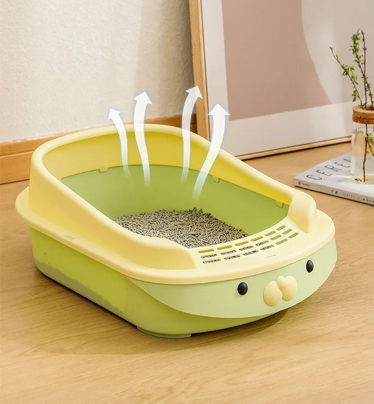 Pet Cleaning Plastic Cat Toilet Box Trays Large Fully Semi-enclosed Cat Toilet Deodorant