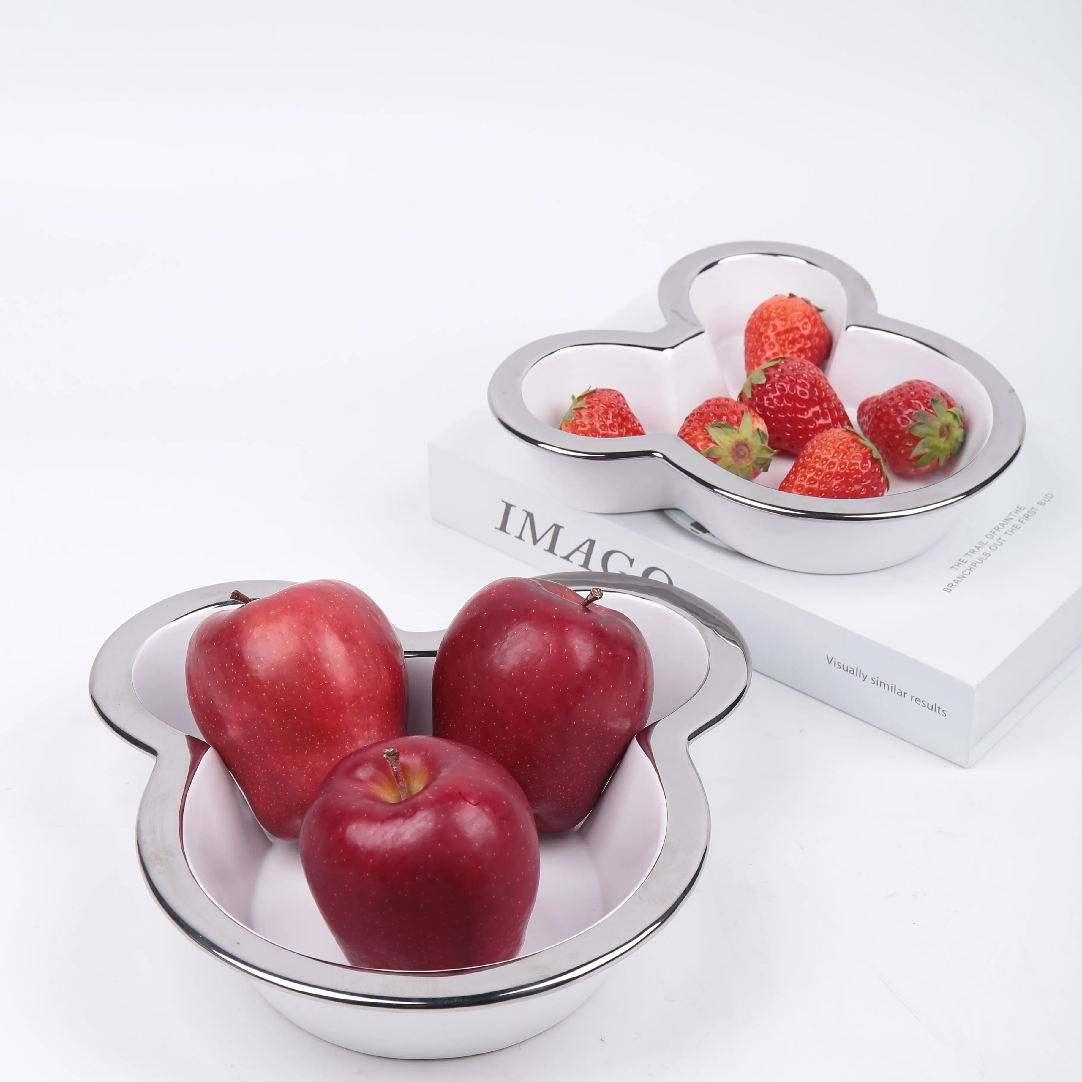 Cute style gold rim fruit animal shaped hand-painted tableware ceramic dessert snack dinner dish