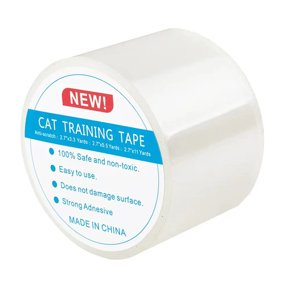 Custom Sizes PET Cat Scratch Tape Single Sided Anti Scratching Sticky Training Tape for Furniture