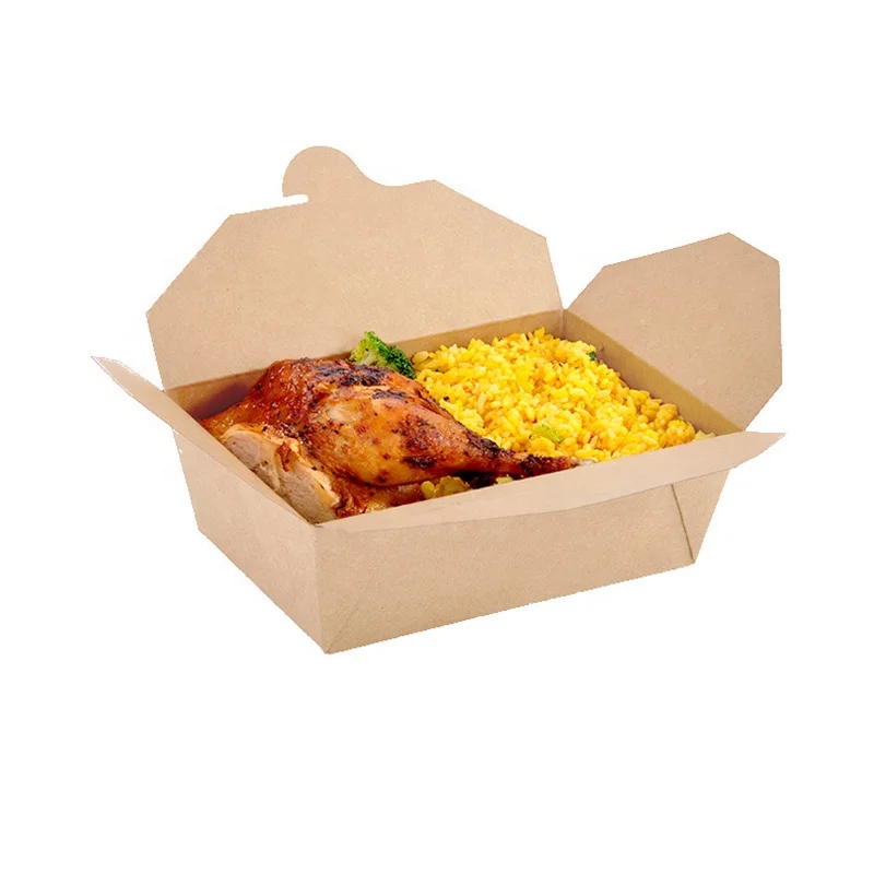 Eco-Friendly And Food Grade Paper Disposable Snack Box, Custom Paper Kraft To Go Boxes