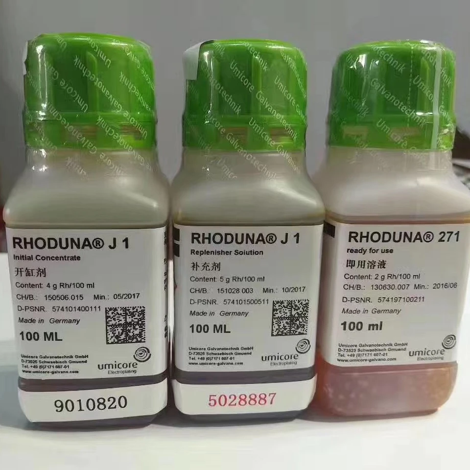 0.2g 2g 4g 100ml Rhodium plating solution J1 jewelry silver gold CAS 10489-46-0 favorable price