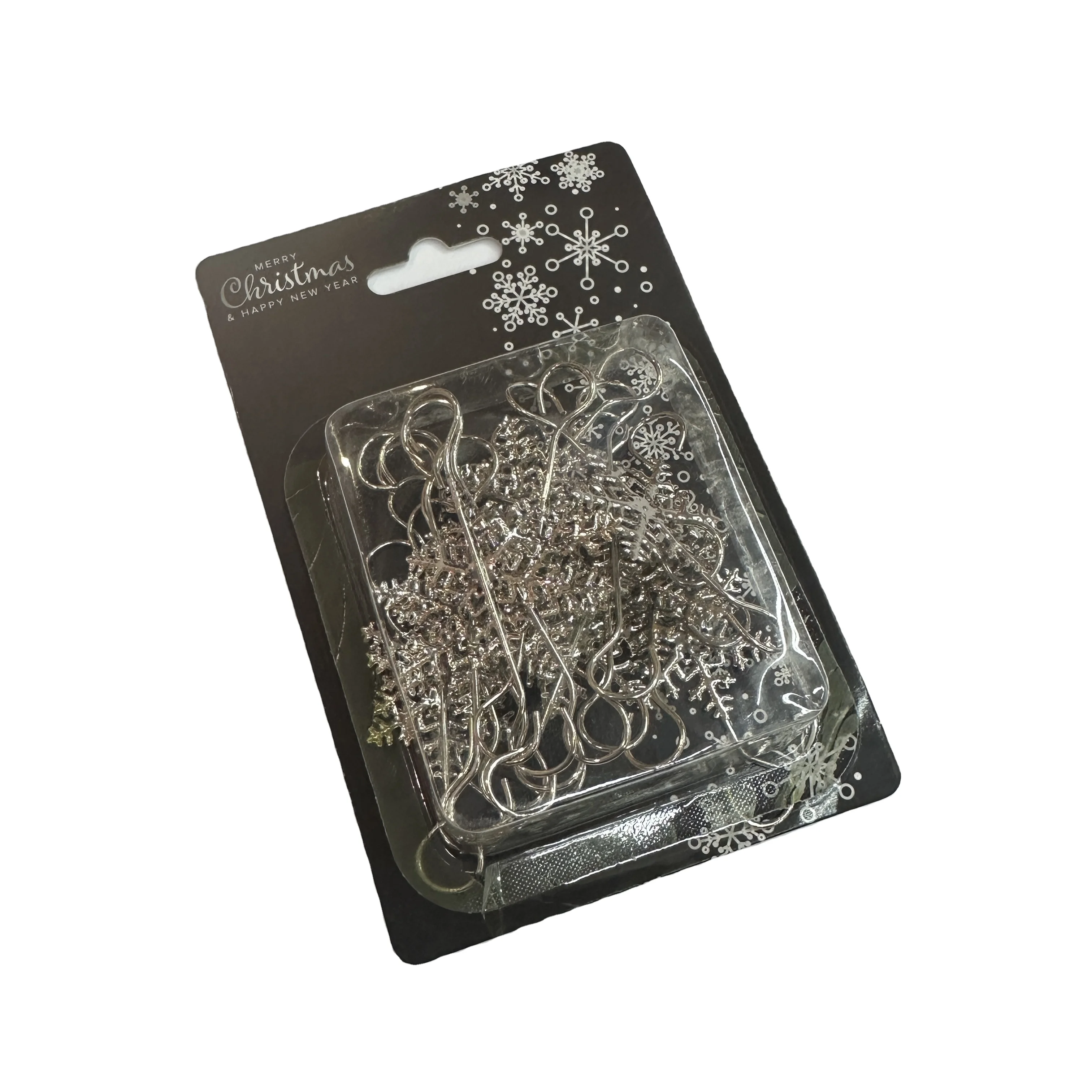 20pcs Christmas Tree Toy Hooks Hanging Snowflake Pattern Small Customizable Hand Painted Christmas Lights Balls Ornaments Crafts