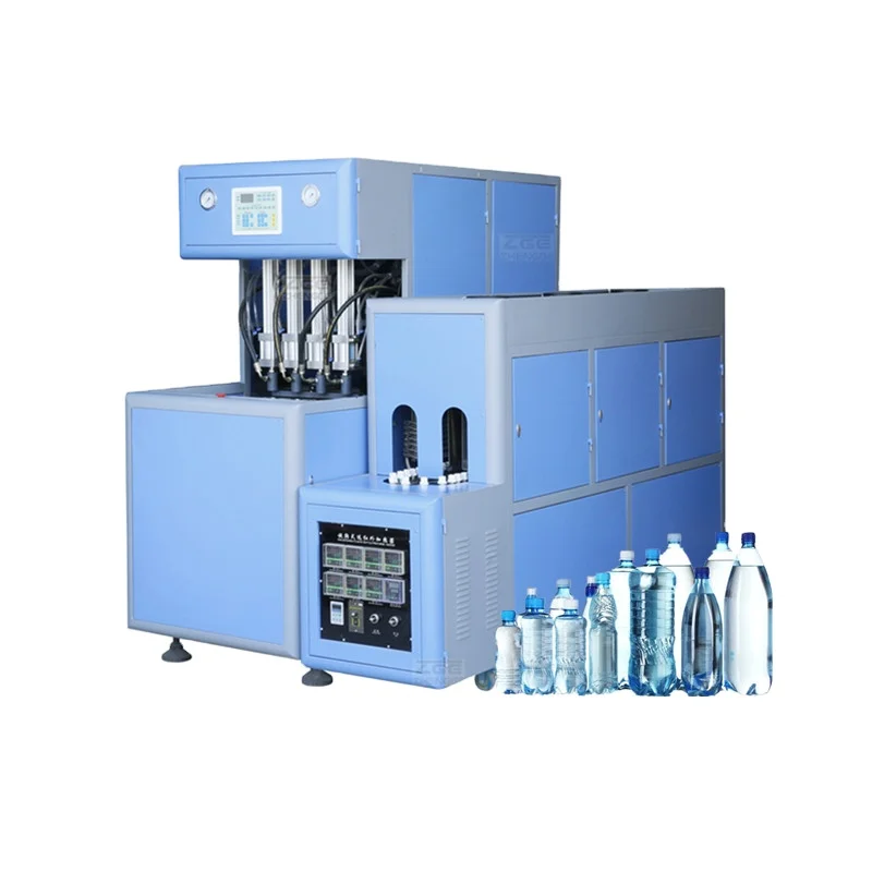 4 Cavity automatic dropping the bottle Semi Automatic Pet plastic bottle blowing machine
