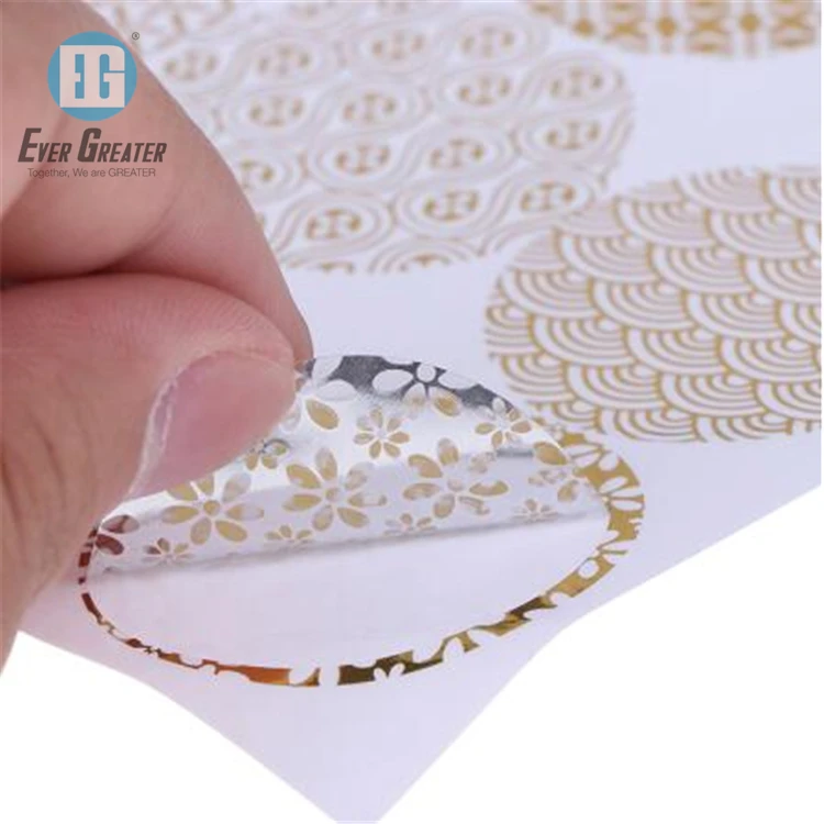 Self Adhesive Customized Printing Gold Foil Hot Stamping Clear Stickers Transparent Logo Labels