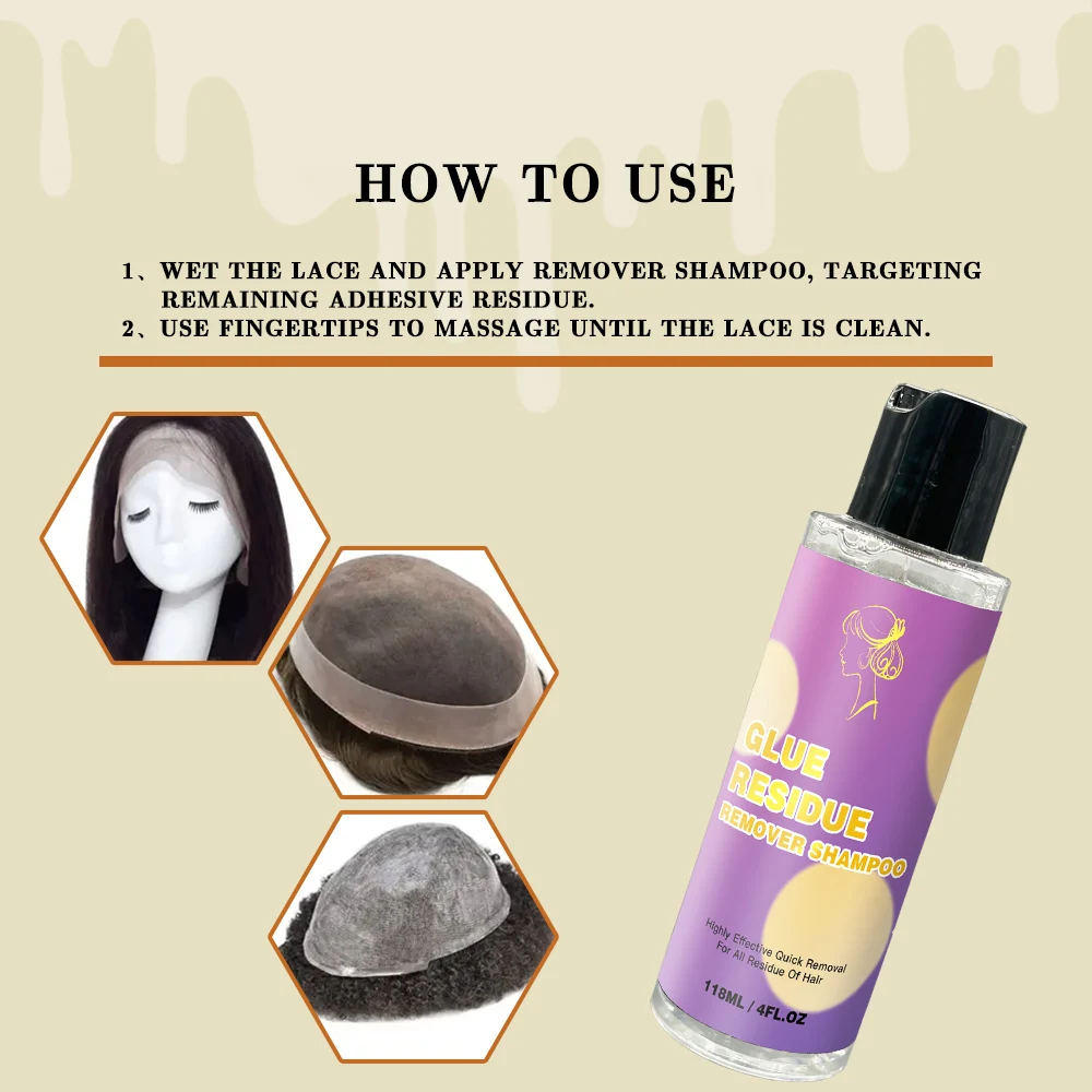 Private Label  Glue Residue Remover Shampoo removing shampoo Lace Wig Glue No Residue Glue Remover Shampoo