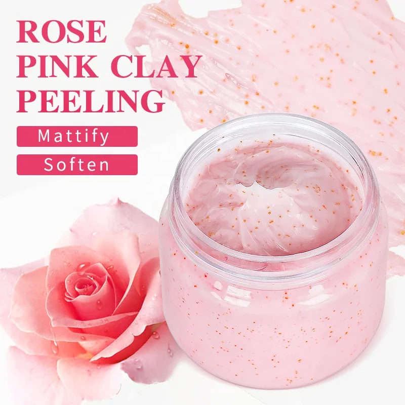 Amazon Top Seller Natural Face Polish Peeling Skin Whitening Lightening Pink Rose Body Facial Scrub