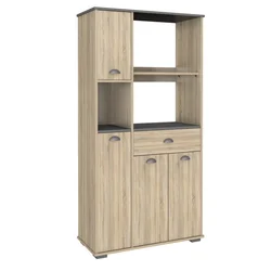 Best Choice Good Price Kitchen Furniture Wood Storage Unit Tall Hutch Side Buffet Kitchen Microwave Cabinet With Shelf