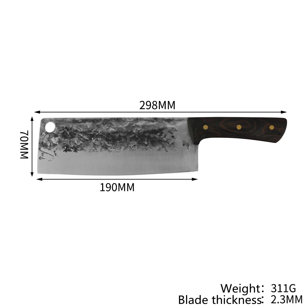 high quality forged carbon steel bucher knife with wood handle