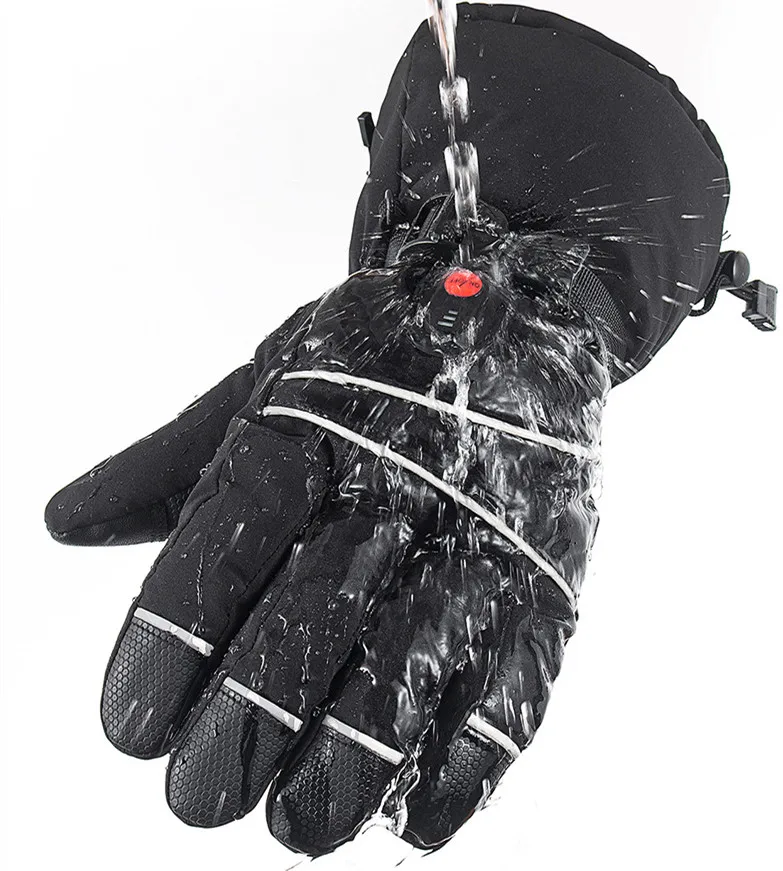 7.4V 2200mAh Rechargeable Battery Heated Glove 3 level temperature control Electric Heated Ski Gloves rechargeable