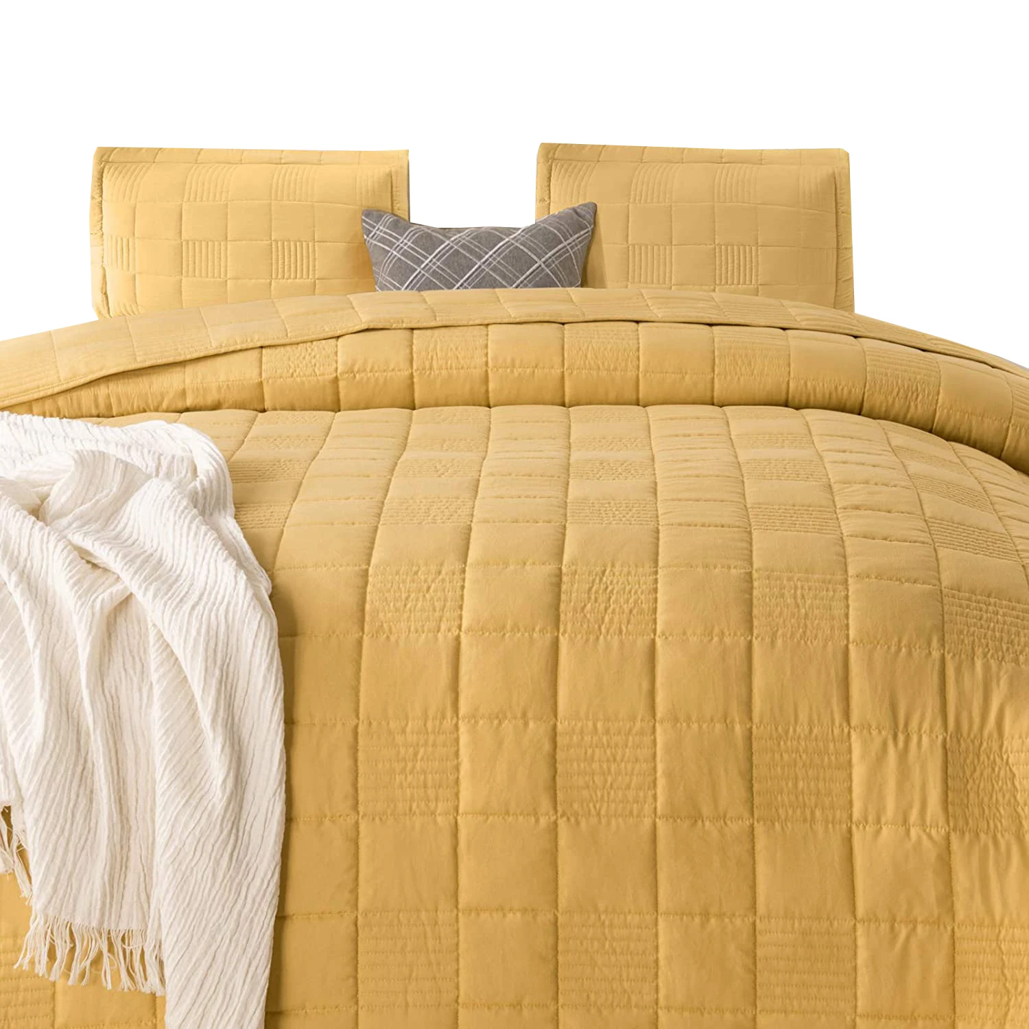 3-Pieces Quilt Set with Pillow Shams, All Season Queen Size Lightweight and Ultra Soft Quilted Comforter