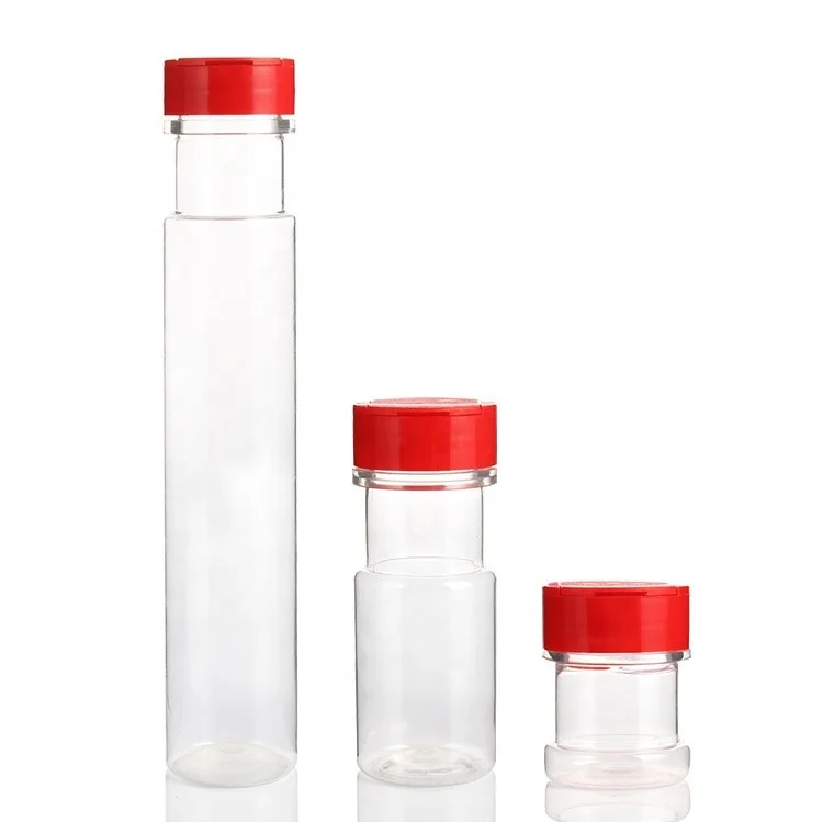 50ml 150ml 300ml Custom Label Plastic PET Mini Spice Jars Salt Pepper Bottle Container Refillable Unique Spice Jar