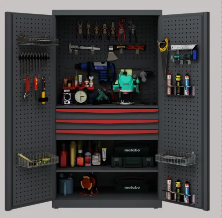 Mobile Multi-Functional Auto Car Repair Maintenance Tool Cabinet with Drawer Tool Parts Storage Cabinet Metal Tool Cupboard