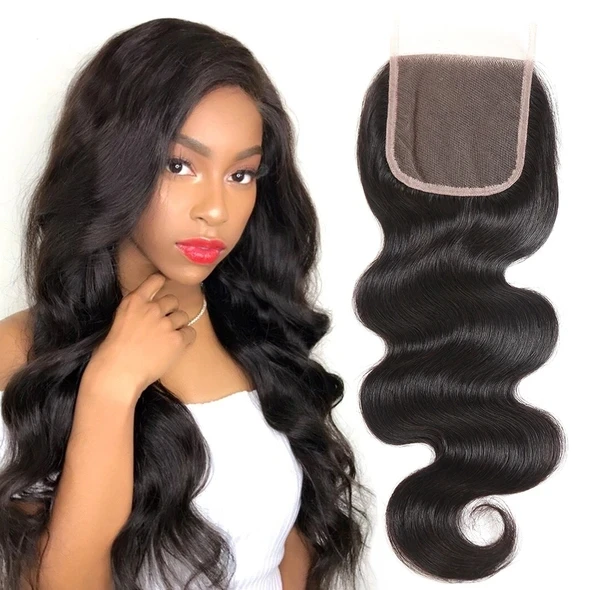 Preplucked Human Hair Lace Closure  4x4 hd lace frontal Straight Body wave With Baby Hair