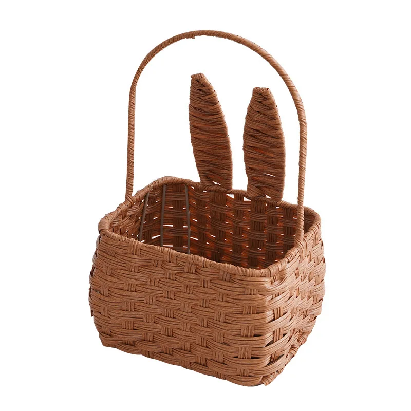 Wholesale Picnin Gift Basket for christmas Portable Rattan Woven Easter Egg Basket for Toys