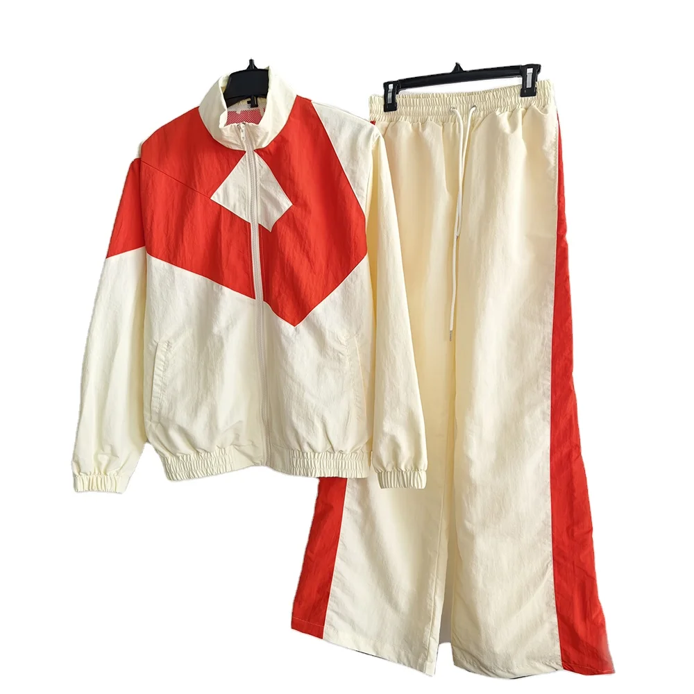 custom 2024 new arrival men color combination light weight running windbreaker jacket set