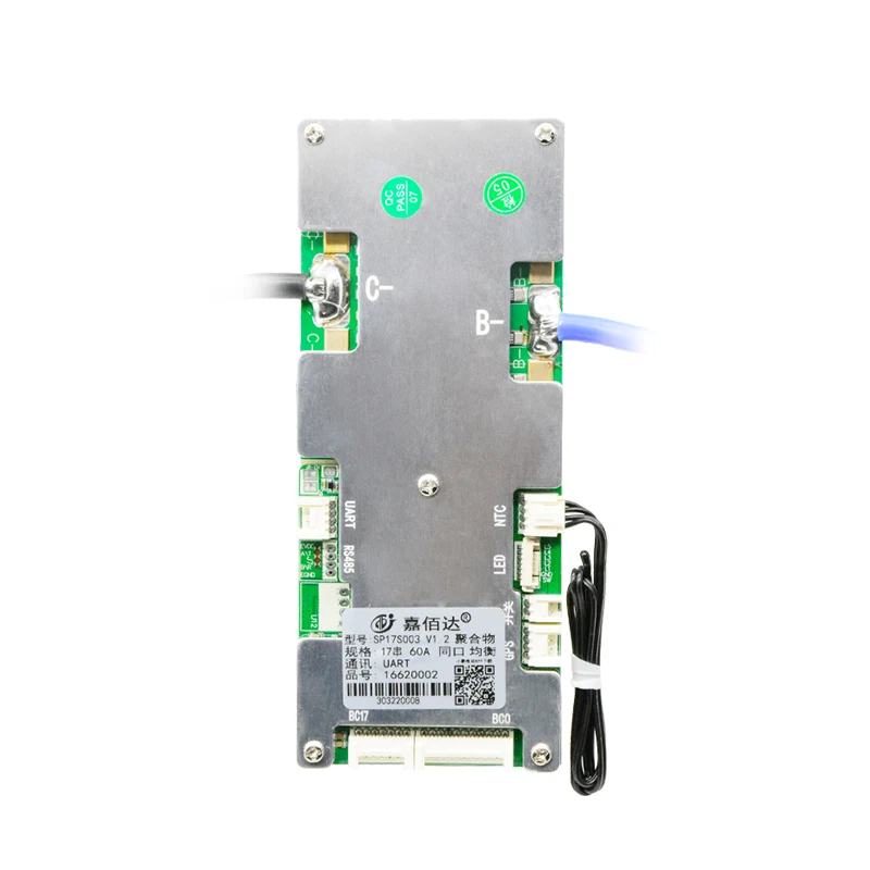 Литиевая батарея Jiabaida 10S 11S 12S 13S 15S 16S 17S Smart BMS 36 в 48 в 60 в 40 А 60 А 80 А bt/UART/RS485 Balance 3 NTC, многофункциональная