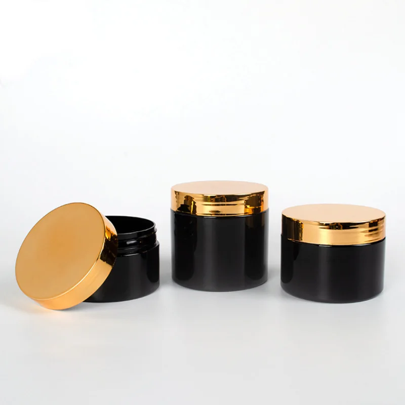50ml 100ml 150ml 200ml 250ml cosmetic cream pet containers gold lid containers plastic jar