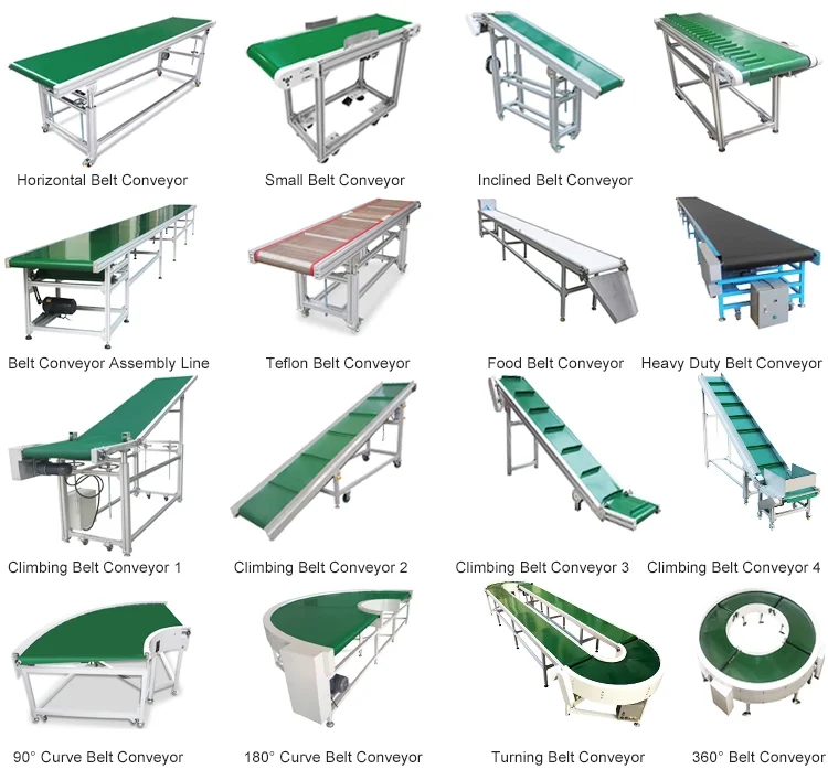 Factory customization PVC green flat belt conveyor system Design food grade belt conveyor